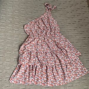 One Shoulder Floral Dress